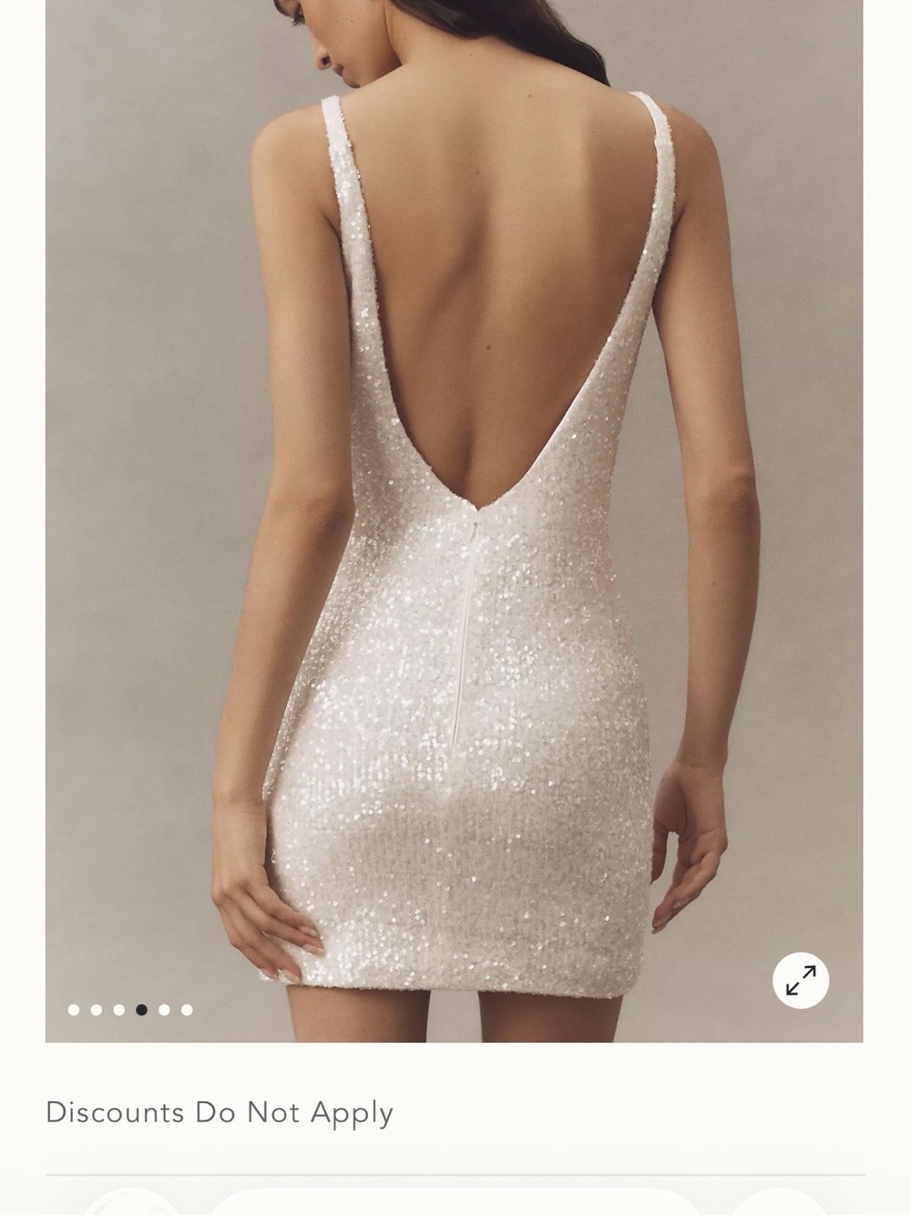 Backless Sequin Mini Dress in White